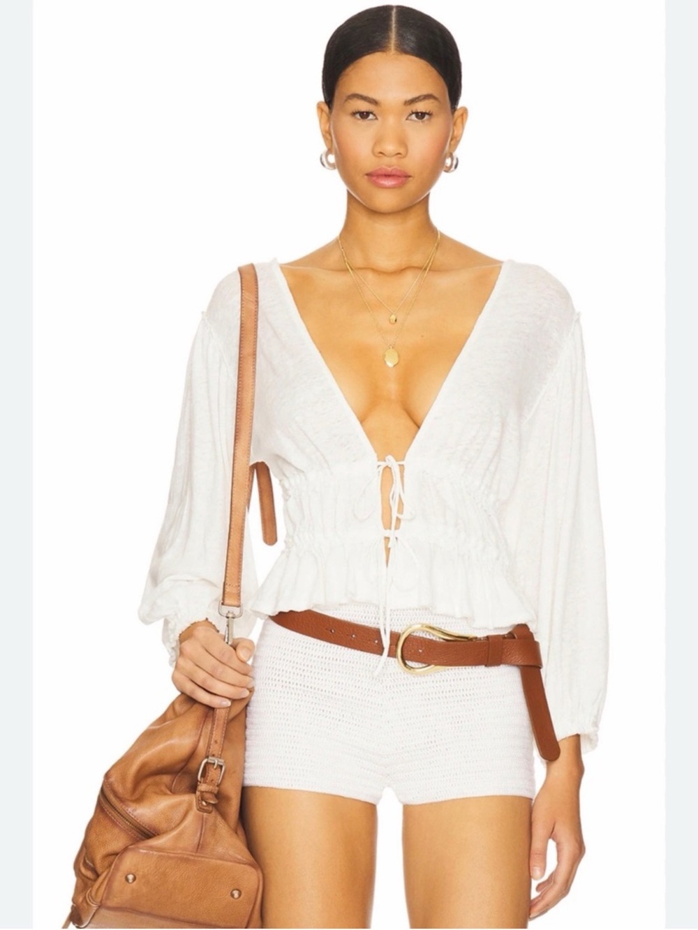Free People "Let's Go" Blouse in the Ivory colorway - Picture 6 of 10